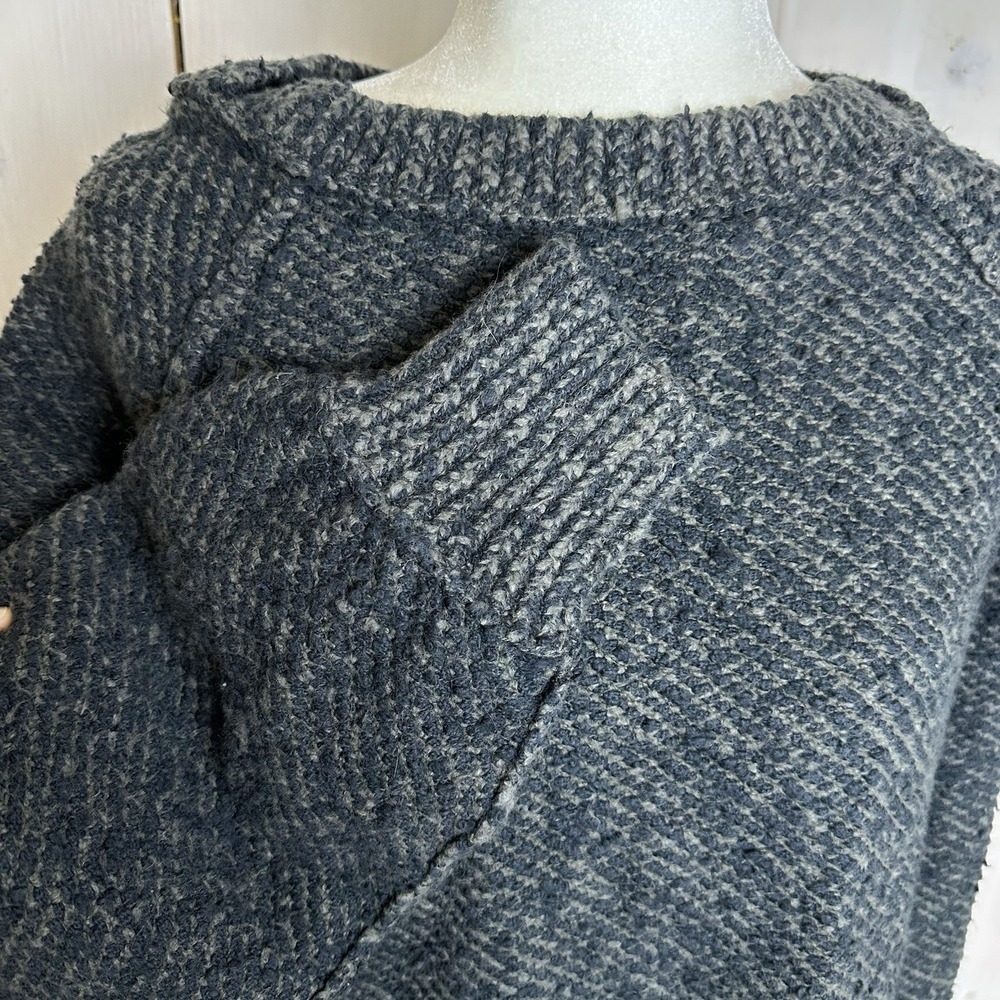 Free People Oversized Reverse Seam Chunky Sweater Black Brown Marled Size XS - Picture 4 of 9
